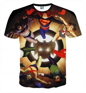 Justice League Superheroes Justice Symbol 3D Print T-Shirt - Superheroes Gears