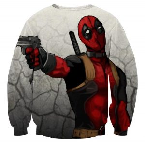 Deadly Deadpool Shooting Scene Dope Style Full Print Sweatshirt - Superheroes Gears