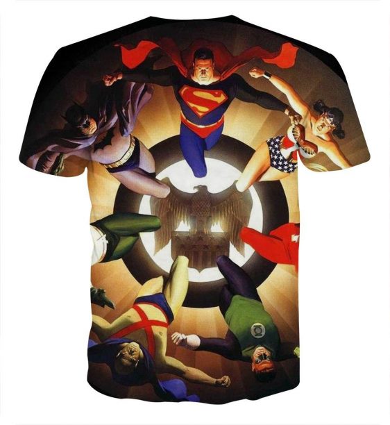 Justice League Superheroes Justice Symbol 3D Print T-Shirt - Superheroes Gears