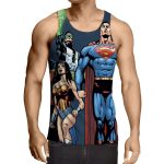 Justice League Superheroes Team Up Full Print Tank Top - Superheroes Gears