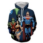 Justice League Superheroes Team Up Full Print Hoodie - Superheroes Gears