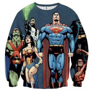 Justice League Superheroes Team Up Full Print Sweatshirt - Superheroes Gears
