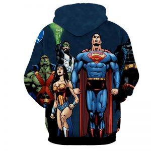 Justice League Superheroes Team Up Full Print Hoodie - Superheroes Gears