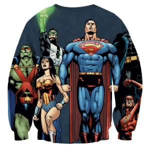 Justice League Superheroes Team Up Full Print Sweatshirt - Superheroes Gears