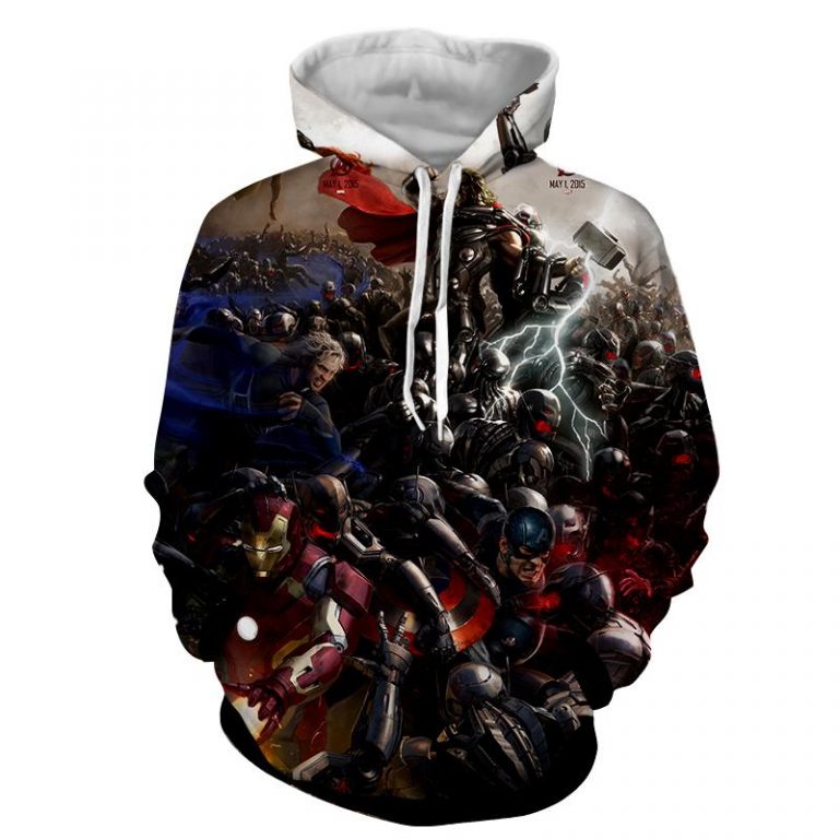 Marvel The Avengers Fighting Ultron 3D Full Print Hoodie