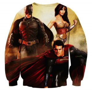 Justice League Perfect Trinity Dope Design Full Print Sweatshirt - Superheroes Gears
