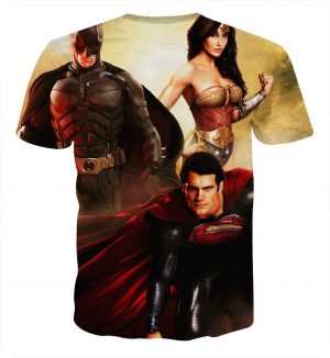Justice League Perfect Trinity Dope Design Full Print T-Shirt - Superheroes Gears