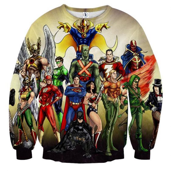 Justice League DC Superheroes All Characters Cozy Sweatshirt - Superheroes Gears