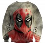 Deadpool Wet Face Portrait In The Rain Amazing Design Sweatshirt - Superheroes Gears