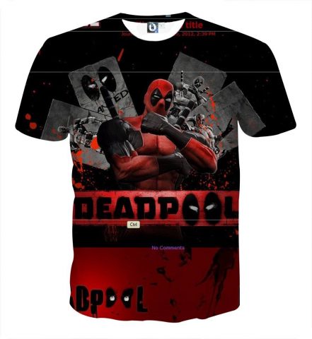 Deadpool Guns Holding Bloody Wings Dope Design Print T-shirt