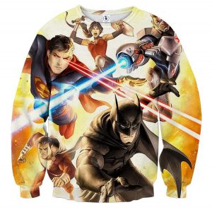 Justice League Super Power Heroes Cool Art Printing Sweatshirt - Superheroes Gears