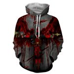 Deadpool Guns Holding Bloody Wings Dope Design Print Hoodie - Superheroes Gears
