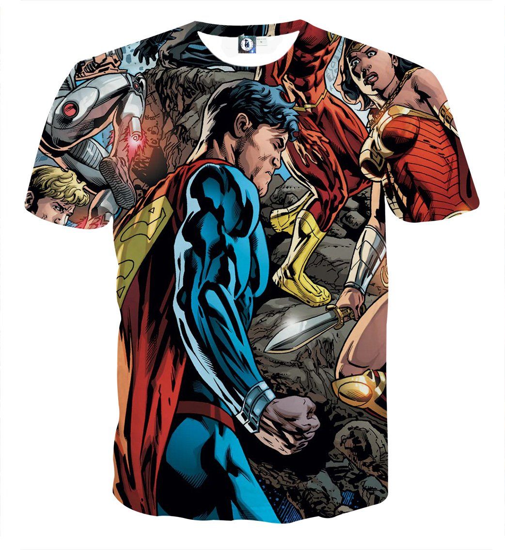 Justice League Comic Superman Dope Stand 3D Printed T-Shirt