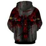Deadpool Guns Holding Bloody Wings Dope Design Print Hoodie - Superheroes Gears