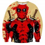 Deadpool Watercolour Painting Portrait Vibrant Swag Sweatshirt - Superheroes Gears