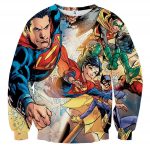Justice League Powerful Superman Comic Art Print Sweatshirt - Superheroes Gears