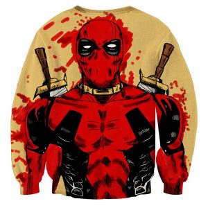 Deadpool Watercolour Painting Portrait Vibrant Swag Sweatshirt - Superheroes Gears