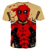 Deadpool Watercolour Painting Portrait Vibrant Swag T-shirt - Superheroes Gears