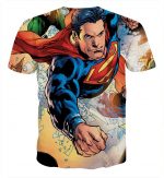 Justice League Powerful Superman Comic Art Print T-Shirt - Superheroes Gears