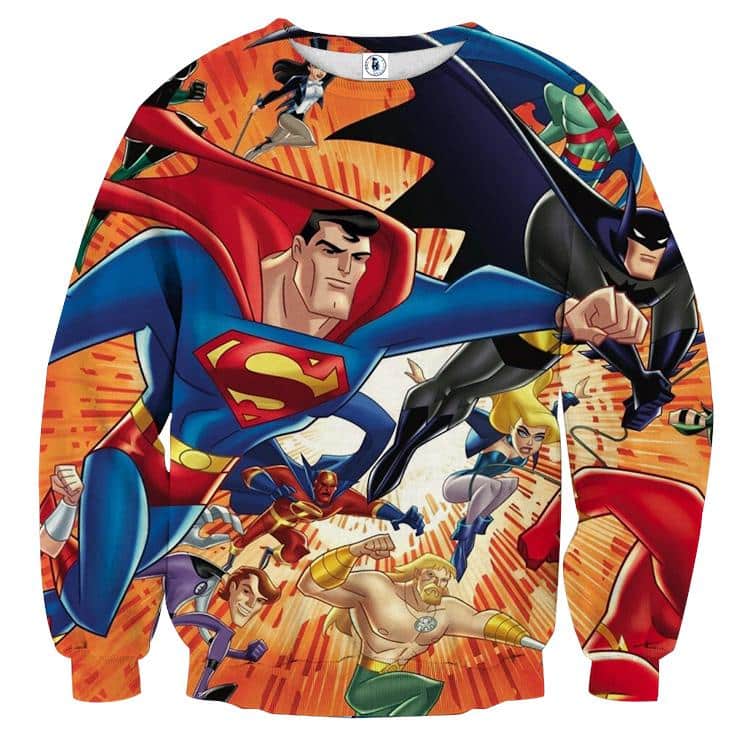 Justice League DC Awesome Superheroes Team 3D Printed Sweatshirt ...