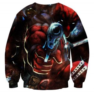Dangerous Deadpool Firing A Gun Amazing Style Fan Art Sweatshirt - Superheroes Gears