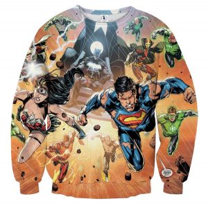 Justice League Heroes Fighting Dope Design 3D Print Sweatshirt - Superheroes Gears