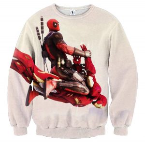 Funny Deadpool Riding Iron Man Meme Style 3D Print Sweatshirt - Superheroes Gears