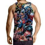 Justice League Fighting Scene Cool Design Full Print Tank Top - Superheroes Gears