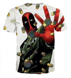 Deadpool Stopping Bullets Dope Design Full Print T-shirt - Superheroes Gears