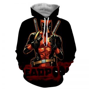 Deadpool Thumbs Up Style Black Background 3D Print Hoodie - Superheroes Gears