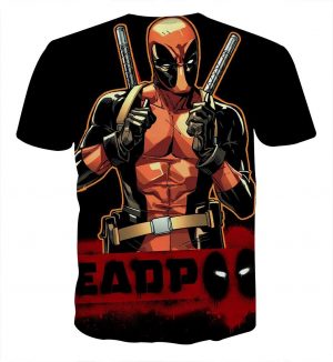 Deadpool Thumbs Up Style Black Background 3D Print T-shirt - Superheroes Gears