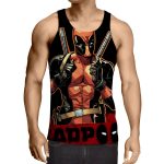 Deadpool Thumbs Up Style Black Background 3D Print Tank Top - Superheroes Gears