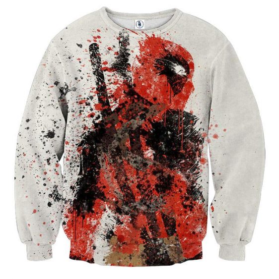 Deadpool Impressive Abstract Painting Design 3D Print Sweatshirt - Superheroes Gears