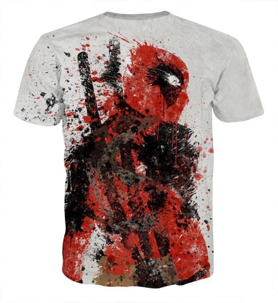 Deadpool Impressive Abstract Painting Design 3D Print T-shirt - Superheroes Gears