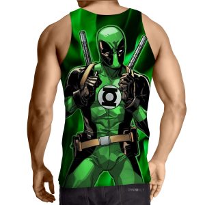 Deadpool In Green Lantern Costume Perfect Design Tank Top - Superheroes Gears