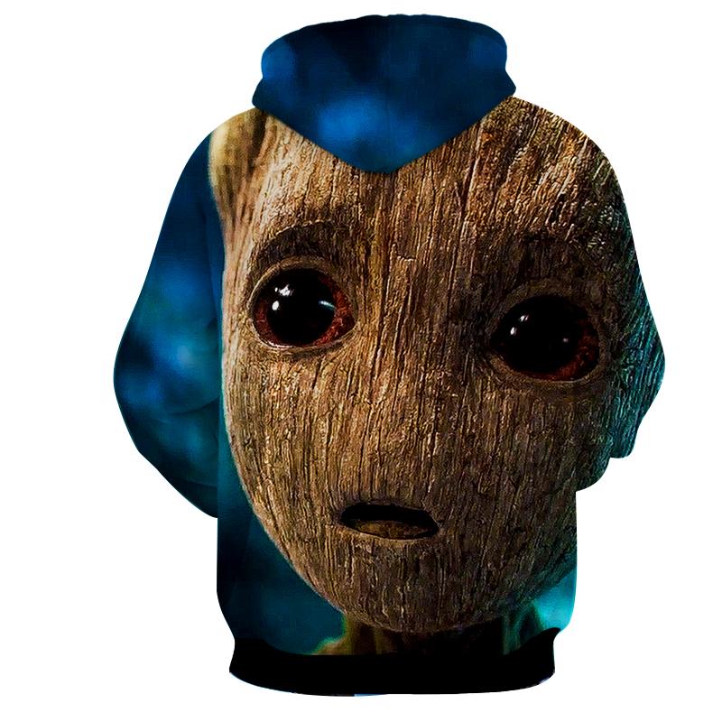 Guardians of the Galaxy Emotional Print Hoodie Cute 3D Groot Baby