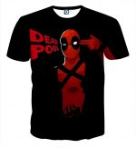 Deadpool Marvel Hand Gun Sign Red And Black Design T-shirt - Superheroes Gears