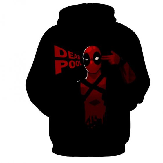 Deadpool Marvel Hand Gun Sign Red And Black Design Hoodie - Superheroes Gears