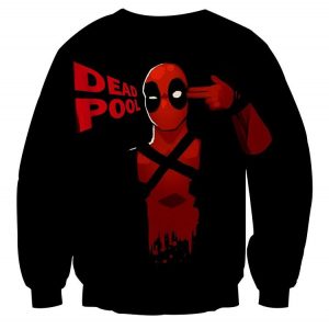 Deadpool Marvel Hand Gun Sign Red And Black Design Sweatshirt - Superheroes Gears