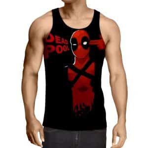 Deadpool Marvel Hand Gun Sign Red And Black Design Tank Top - Superheroes Gears