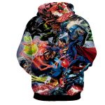 Justice League Fighting Scene Cool Design Full Print Hoodie - Superheroes Gears