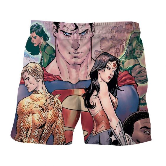 Justice League Superman Aquaman Dope Stare 3D Printed Shorts - Superheroes Gears