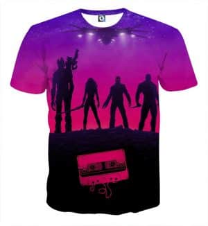 Guardians of the Galaxy Team Portrait Vibrant 3D Full Print T-shirt - Superheroes Gears