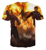 Guardians of the Galaxy Team Battle Vibrant Design T-shirt - Superheroes Gears