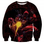 Antihero Deadpool Shooting With Gun Cool Style Print Sweatshirt - Superheroes Gears