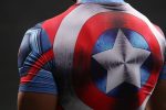 Captain America Civil War 3D Workout Compression Short Sleeves T-shirt - Superheroes Gears