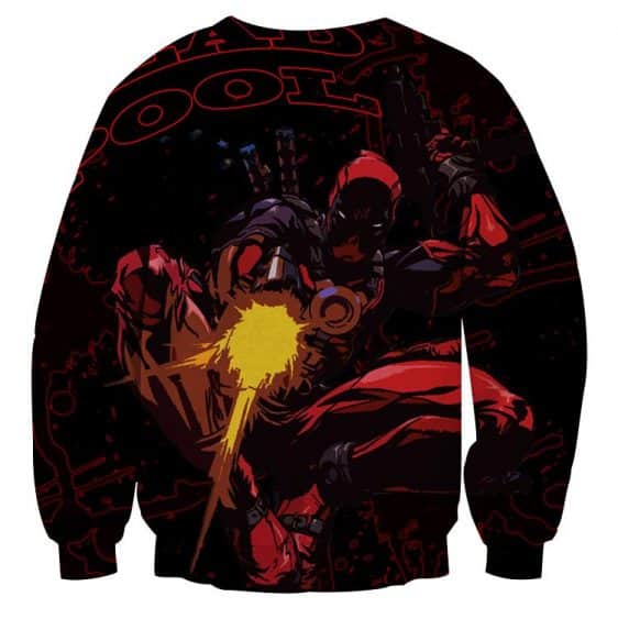 Antihero Deadpool Shooting With Gun Cool Style Print Sweatshirt - Superheroes Gears