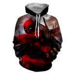 Bloody Deadpool Fighting Battle Painting Design Print Hoodie - Superheroes Gears