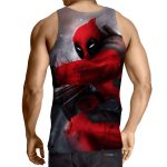 Bloody Deadpool Fighting Battle Painting Design Print Tank Top - Superheroes Gears
