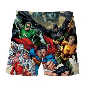 Justice League Superheroes Team Cool Art 3D Printed Shorts - Superheroes Gears